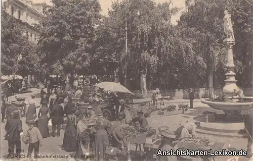 Zürich Bahnhofsstraße mit Markt