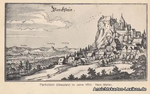 Parkstein (Oberpfalz) im Jahre 1664 (nach Merian)