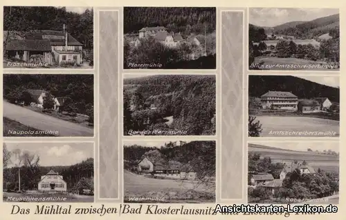 Eisenberg (Thüringen) 9 Mühlen - Karte - Das Mühltal
