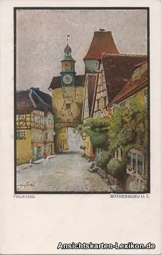 Rothenburg ob der Tauber Tor - Künstler Ansichtskarte
