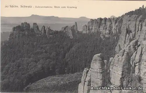 Bad Schandau Schrammsteine  - Blick vom Gradweg