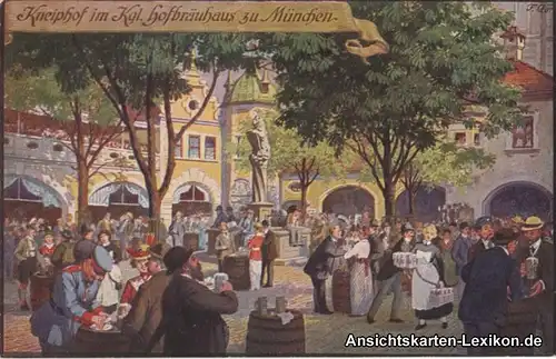 Ansichtskarte München Kneiphof im Kgl. Hofbräuhaus 1918