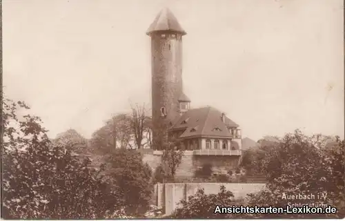 Auerbach (Vogtland) Schloßturm - Foto AK