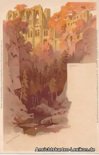 Ansichtskarte Oybin Künstler-Litho Klosterruine 1906