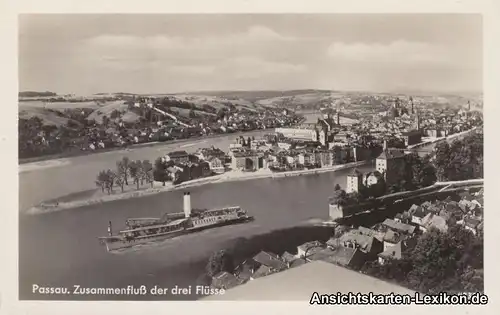 Passau Zusammenfluß der drei Flüsse