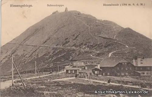 Krummhübel Riesengebirge mit Schneekoppe und Riesenbaude