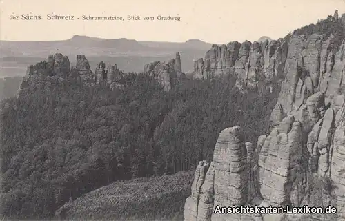 Bad Schandau Sächs. Schweiz - Schrammsteine, Blick vom G