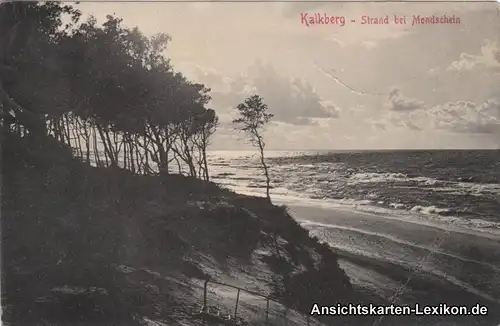 Berg Dievenow Kalkberg - Strand bei Mondschein