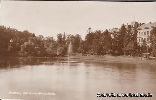 Freiberg (Sachsen) Am oberen Kreuzteich - Foto AK