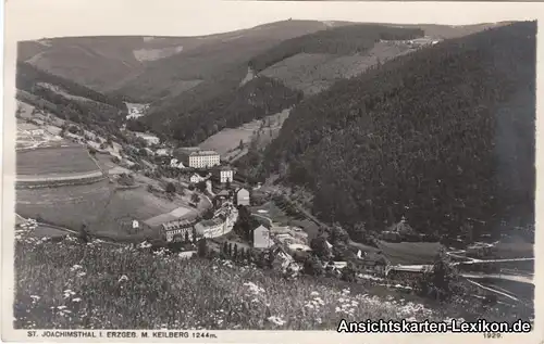 Sankt Joachimsthal Ansicht mit Keilberg - Foto AK
