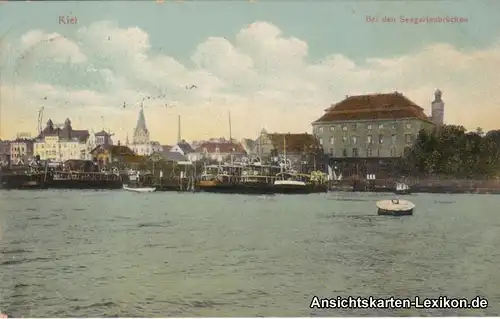 Ansichtskarte Kiel Bei den Seegartenbrücken 1913