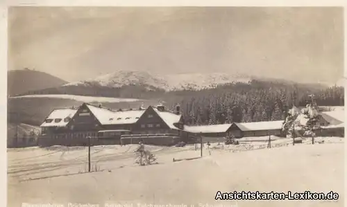 Brückenberg-Krummhübel Karpacz Górny Karpacz Teichmannbaude mit Schneekoppe - Foto AK 1928