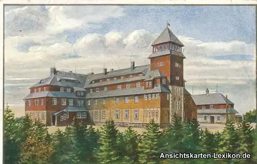 Ansichtskarte Oberwiesenthal Unterkunftshaus Fichtelberg 1918