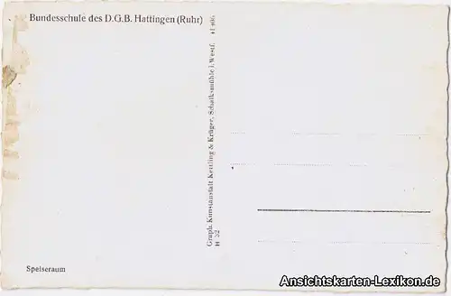 Hattingen Bundesschule des D.G.B. innenansicht