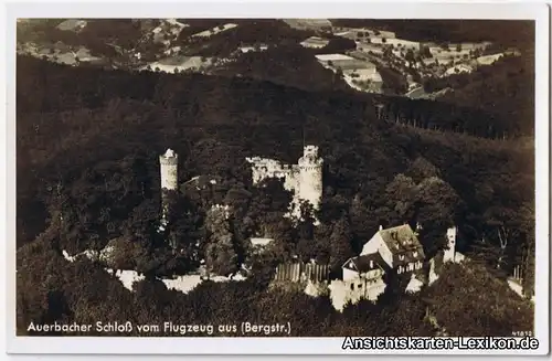 Ansichtskarte Auerbach (Bergstraße) Luftbild - Schloß 1935