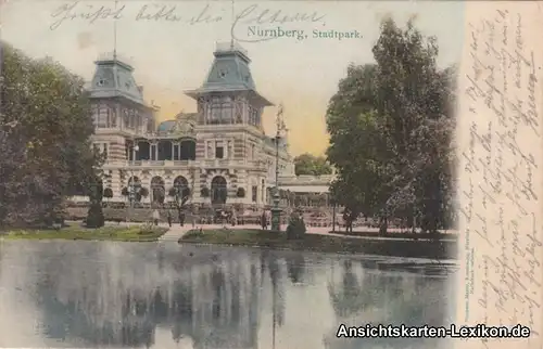 Nürnberg Restaurant im Stadtpark - colorierte AK 1904