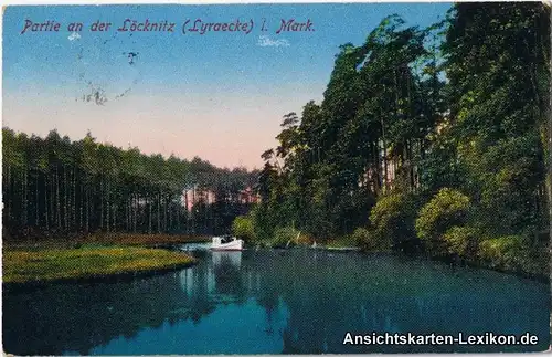 Ansichtskarte Partie an der Löcknitz (Lyraecke) i. Mark 1916