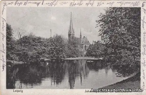 Leipzig Johannaparkteich mit Lutherkirche