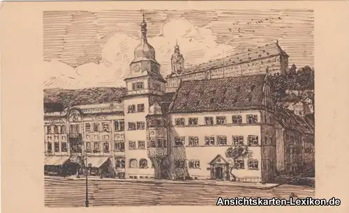 Rudolstadt Künstler AK - Rathaus