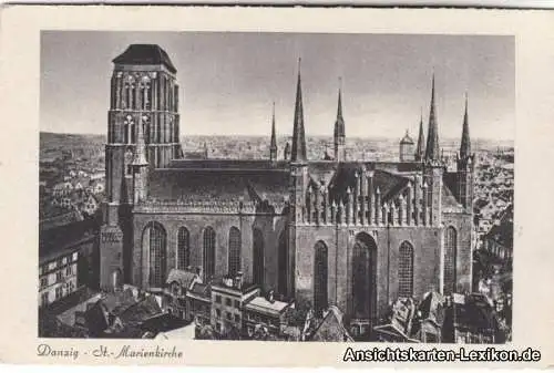 Postcard Danzig Gdańsk Marienkirche/Kościół Mariacki 1940