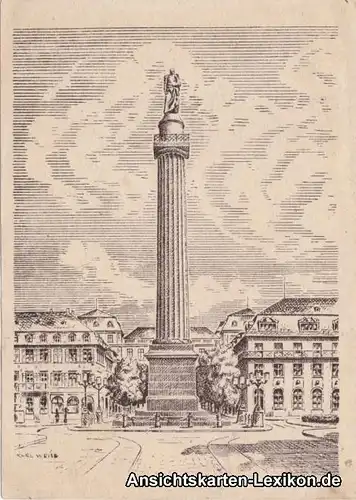 Darmstadt Künstler AK Ludwigsäule