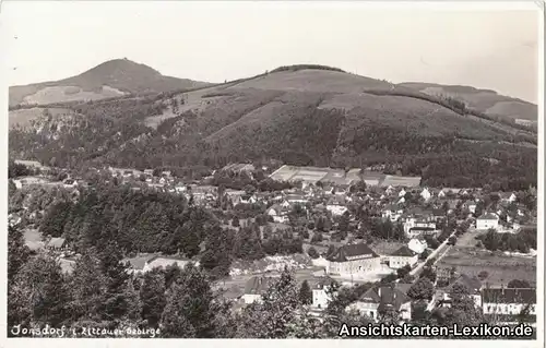 Jonsdorf Stadt mit Zitauer Gebirge - Foto AK