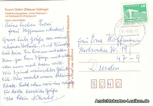 Oybin Mehrbild AK FDGB Erholungsheim "Ernst Thälmann"