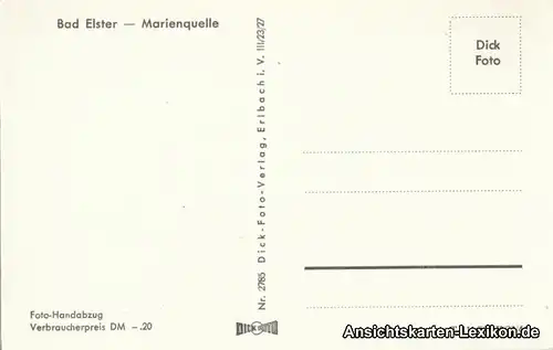 Bad Elster Marienquelle - Foto Ansichtskarte