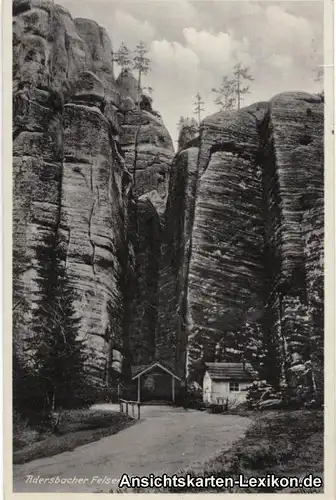 Braunau Adersbacher Felsen - Eingang in die Felsenstadt 1940