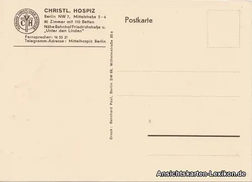 Ansichtskarte Berlin St. Michael Hospiz - Mittelstraße 1930