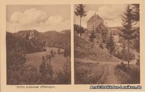 0 2 Bild AK Ruine Stein und Panorama