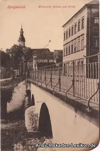 Königsbrück Historische Brücke und Kirche