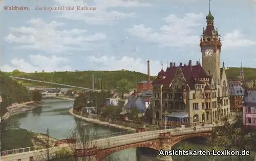 Waldheim (Sachsen) Zschopautal - Fabriken und Rathaus