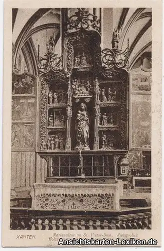 Xanten Marienaltar im St. Victor-Dom - Kunstvolles Holzs