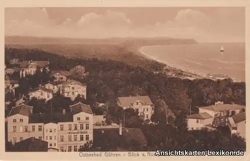 Göhren (Rügen) Blick von Nordpeerd auf das Strand-Hotel