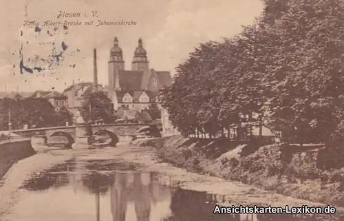 Plauen (Vogtland) König Albert-Brücke mit Johanniskirche