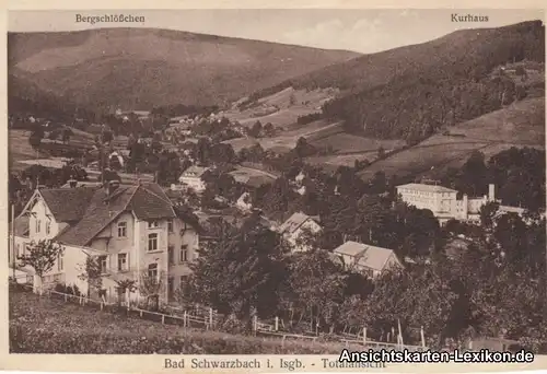 Bad Schwarzbach Totalansicht - Bergschlößchen und Kurhau