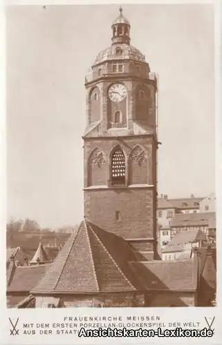 Meißen Frauenkirche (mit Werbung der Staatlichen Porzell