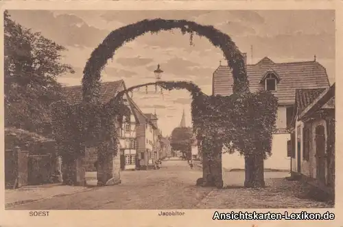 Ansichtskarte Soest Blick durch das Jacobitor 1927