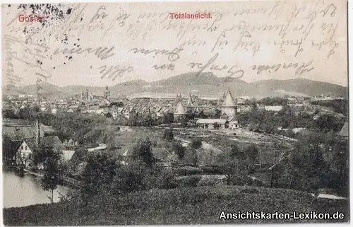 Ansichtskarte Goslar Totale mit Fabrik am Teich 1906