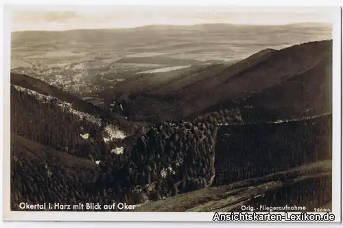 Luftbild Ansichtskarte Goslar Okertal mit Blick auf Oker