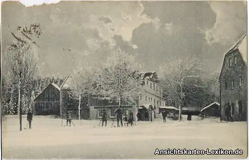 Ansichtskarte Holzhau Fischers Gasthof - im Winter (Skil