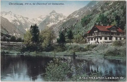 Oberstdorf Christlessee mit Restauration - colorierte AK