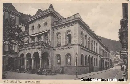 Ansichtskarte Bad Wildbad Partie am Großen Bad g1927