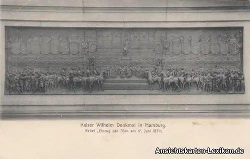 Ansichtskarte Hamburg Kaiser Wilhelm Denkmal - Relief &q