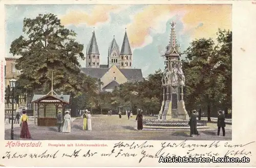 Ansichtskarte Halberstadt Partie am  Domplatz mit Liebfr