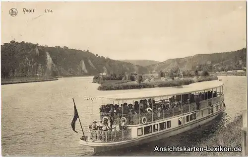 Postcard Yvoir  Schiff auf der Ile b Namur Nameûr Namen