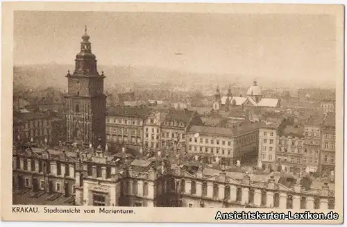 Ansichtskarte Krakau Kraków Stadtansicht vom Marienturm