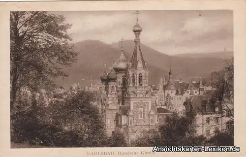 Postcard Karlsbad Karlovy Vary russische Kirche 1940