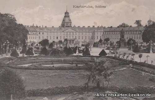 Ansichtskarte Karlsruhe Schloss 1917